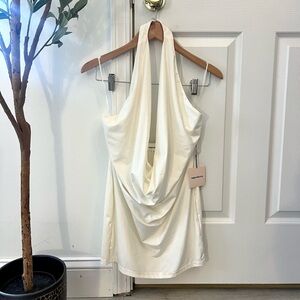 NWT superdown Tina Mini Dress Ivory Metallic